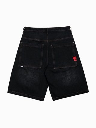 Washed Denim Shorts