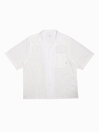 White Stripe Cuban Collar Shirt