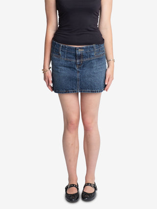 Washed Denim Mini Skirt