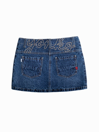 Washed Denim Mini Skirt