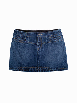 Washed Denim Mini Skirt